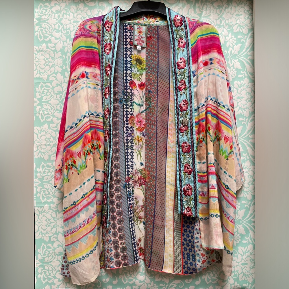 EUC Johnny Was Floral Kimono